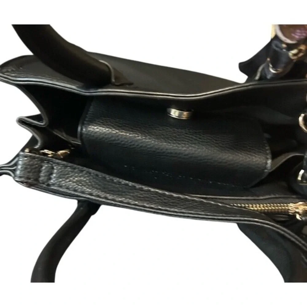 ALDO Satchel Women Small Black‎ Good Faux Leather Scarf Accent